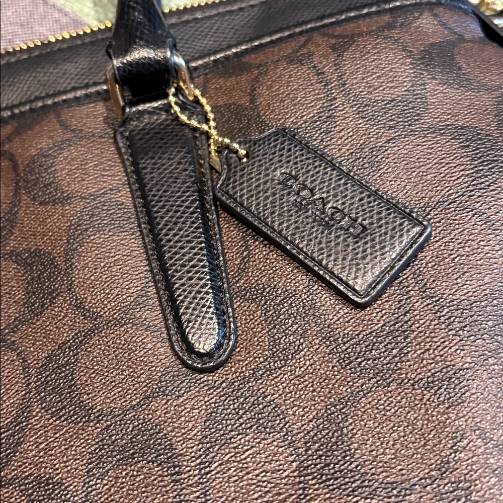Coach Morgan Signature Satchel Brown Black Crossbody Handbag - Picture 5 of 10